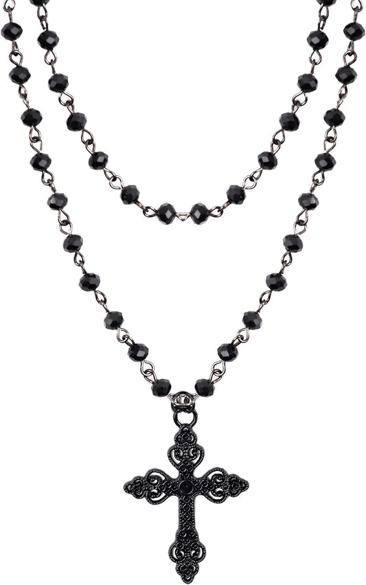 Sacina Gothic Cross Necklace, Cross Choker, Goth Jewelry Gift for Women