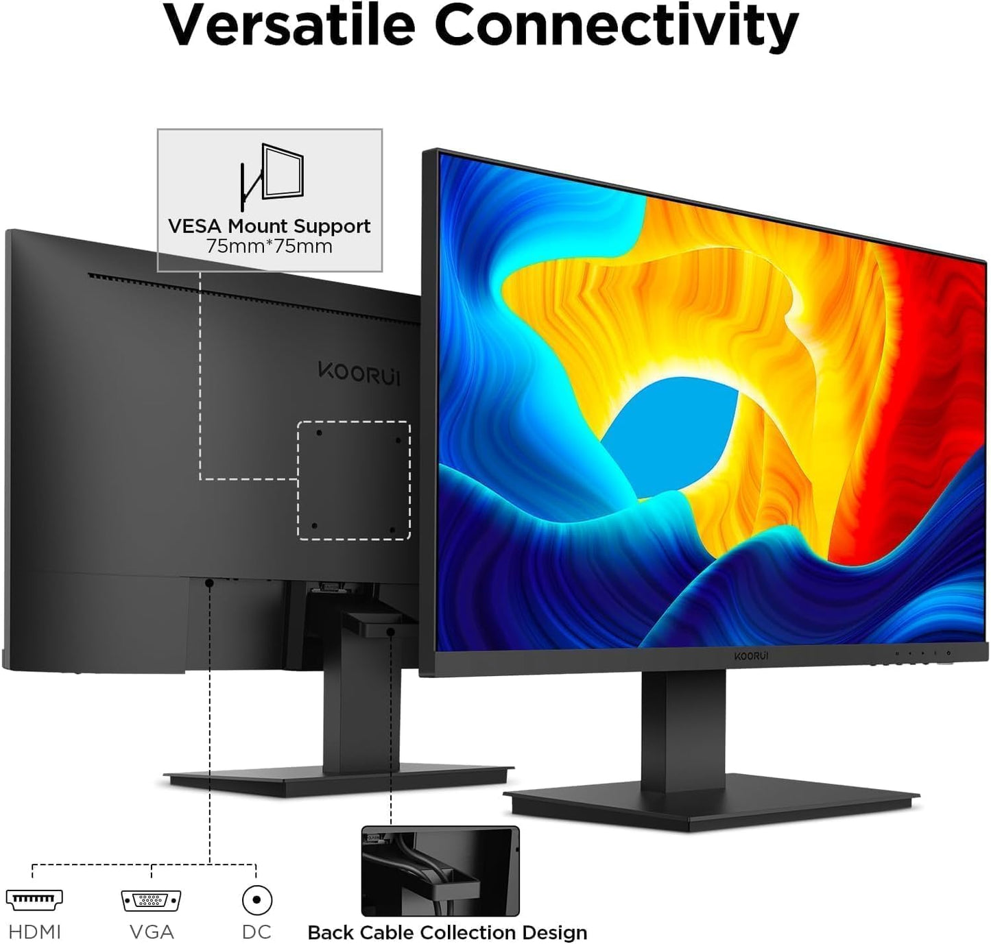 KOORUI 34-inch Ultrawide Curved WQHD 3440×1440 Gaming Monitor, 165Hz 144Hz Curved 1000R- PIP/PBP, 1ms(MPRT) with DisplayHDR 400, DCI-P3 90% Color Gamut, AdaptiveSync, HDMI/DisplayPort, 34E6UC - PuriLite
