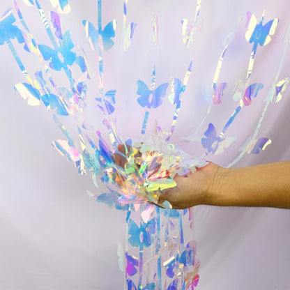 BRAVESHINE Pink Glitter Tinsel Foil Fringe Curtain - 2 Pcs 3.2x8.2 ft Metallic Party Supplies Photo Backdrop for Girl Princess Birthday Unicorn Bachelorette Butterfly Bridal Shower Party Decorations