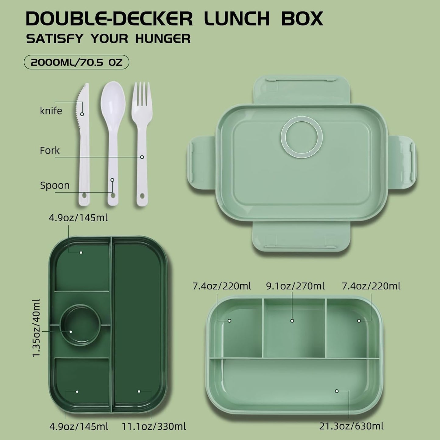 Bento Box Adult Lunch Box -2000 ML Stackable Bento Lunch Box Container with 8 Compartments,Leak-Proof Lunch Containers,Built-in Sauce Container,Utensils,Microwave/Dishwasher/Freezer - Pink