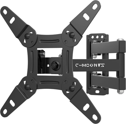 Full Motion Articulating TV Wall Mount Bracket with Swivel Tilt Extension & Rotation, Adjustable Arms for 13-42 Inch Flat/Curved LED LCD TVs & Monitors, Max 44lbs VESA 200x200mm