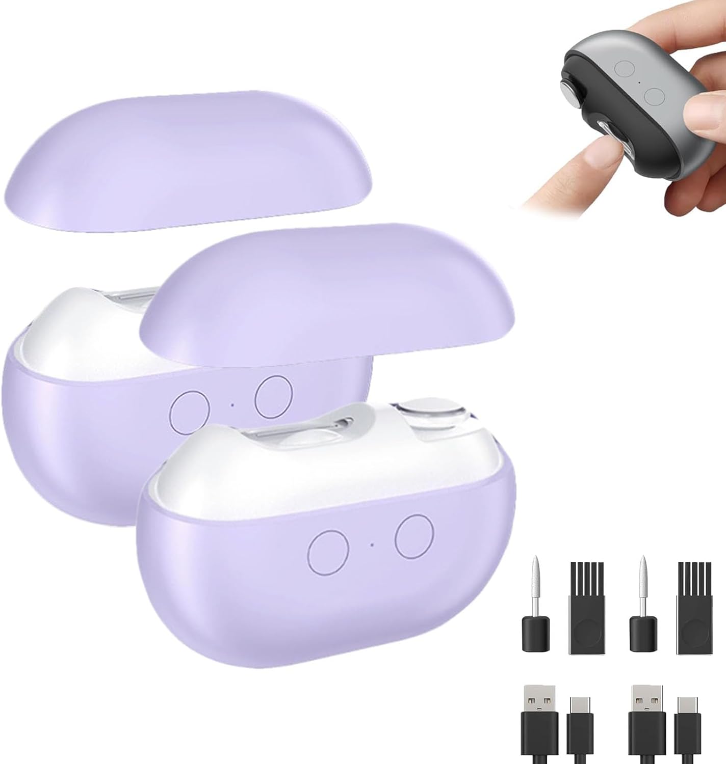 Fanyil Easyclip Smart Nail Clipper, 3-in-1 Electric Nail Clipper, with LED Light and Debris Collector, Portable, Suitable for Home Travel and Gift Giving (Pink)