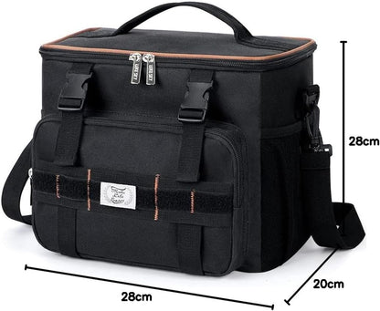 Lekebobor Tactical Lunch Bag for Men, Leakproof Large Insulated Lunch Box with Molle, Waterproof Cooler Bag for Adults Men Outdoor Picnic Travel Office, 24Can (15L), Black