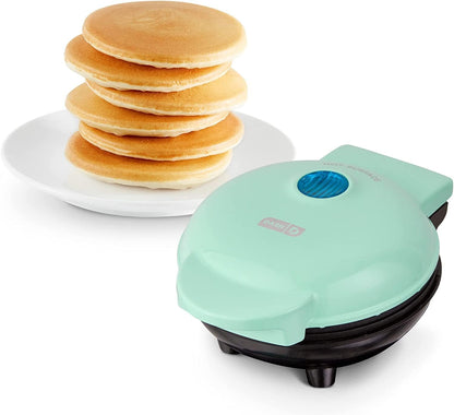 DASH Mini Maker Electric Round Griddle for Individual Pancakes, Cookies, Eggs & Other on The go Breakfast, Lunch & Snacks with Indicator Light + Included Recipe Book - White
