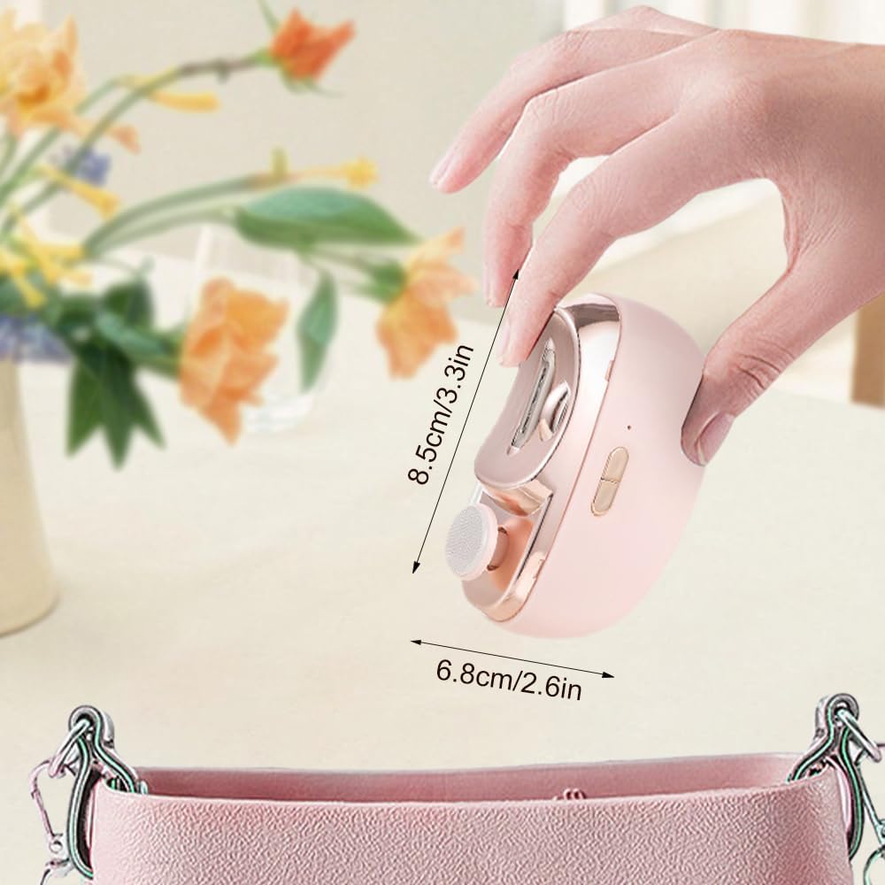 3 in 1 Electric Automatic Nail Clippers with Polishing, Safe Nail Trimmer with 2 Adjustable Speeds, Baby Nail Cutter, USB Rechargeable Electric Nail Clippers for Seniors, Adults, Children (Purple)