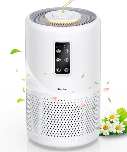 VEWIOR H13 True HEPA Air Purifier for Large Rooms up to 1600ft² – Smoke, Dust, Pollen, Pet Hair & Odor Cleaner with Night Light, Aromatherapy, Sleep Mode, Timer & Child Lock - PuriLite
