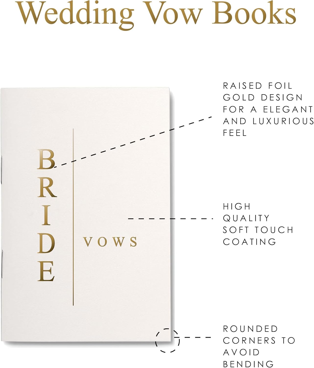 GroomBrideGifts Wedding Vow Book for His and Hers, Soft Touch, Perfectly Sized Bride and Groom Vow Books, Wedding Essentials, Wedding Registry Ideas, His and Hers Gifts