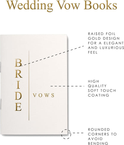 GroomBrideGifts Wedding Vow Book for His and Hers, Soft Touch, Perfectly Sized Bride and Groom Vow Books, Wedding Essentials, Wedding Registry Ideas, His and Hers Gifts