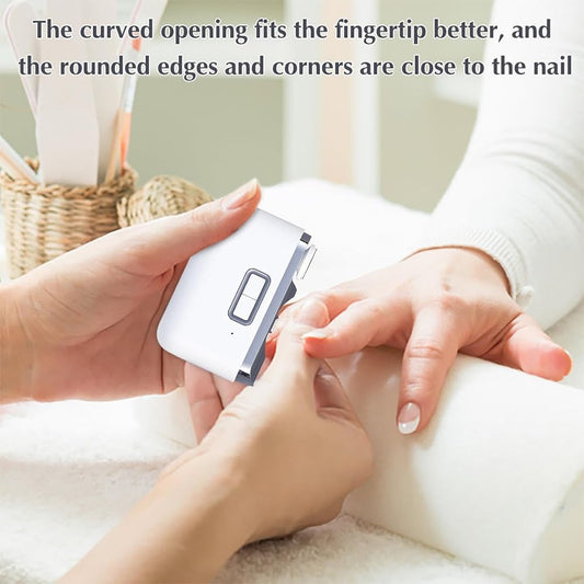 Electric Nail Clippers, 2-in-1 Fingernail Clippers 2 Speeds with File, Rechargeable Nail Trimmer with Nail Scraps Storage and Light (White) - PuriLite
