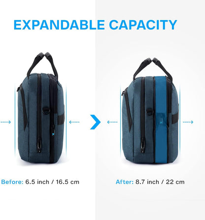 BAGSMART 17.3 Inch Laptop Bag, Expandable Computer Bag Laptop Briefcase Men Women Laptop Shoulder Bag