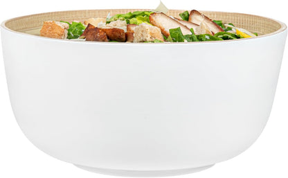 Restaurantware-Bambuddha 51 Ounce Extra Large Salad Bowl, 1 Heavy-Duty Round Salad Bowl - Sustainable, Reusable, Blue Bamboo Serving Dish, for Serving Salads, Fruits, and Appetizers