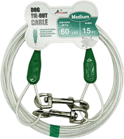 Petest 25ft Reflective Tie-Out Cable for Small Dogs Up to 35 Pounds