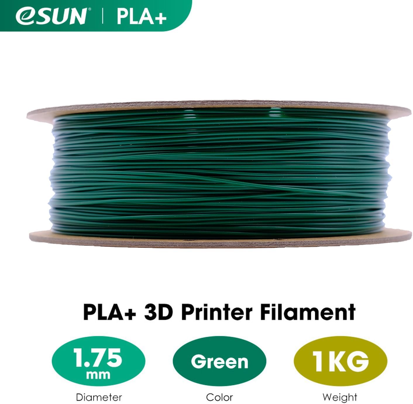 eSUN PLA Plus Filament 1.75mm, PLA Pro PLA+ 3D Printer Filament, Dimensional Accuracy +/- 0.03mm, 2.2 LBS (1KG) Spool 3D Printing Consumables for Most FDM 3D Printers, Black