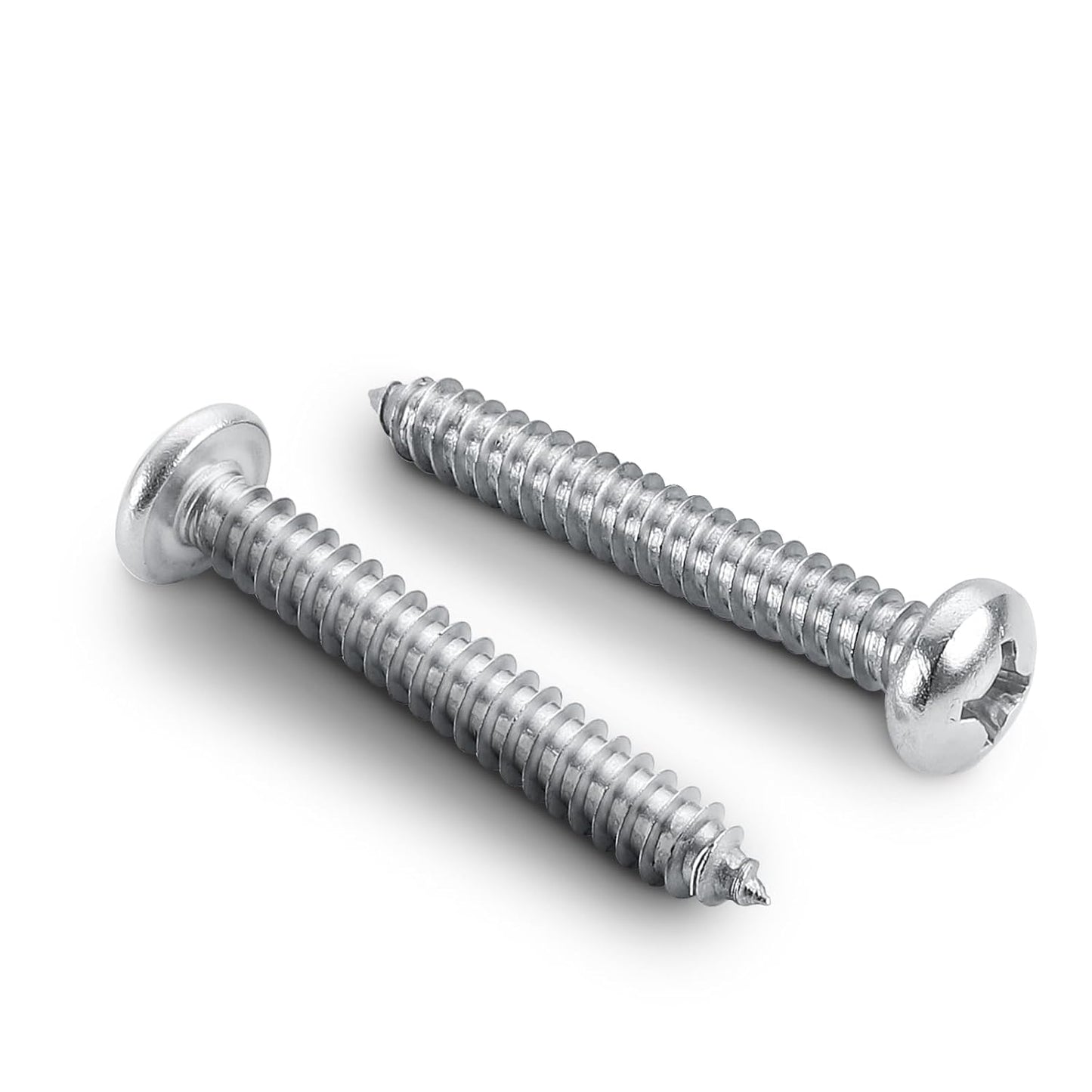 #8 x 2 Phillips Pan Head Self Tapping Screws Sheet Metal Wood Screws, Black Oxide, Stainless Steel 304, 50 PCS