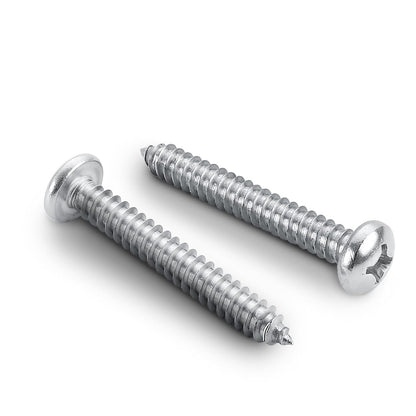 #8 x 2 Phillips Pan Head Self Tapping Screws Sheet Metal Wood Screws, Black Oxide, Stainless Steel 304, 50 PCS