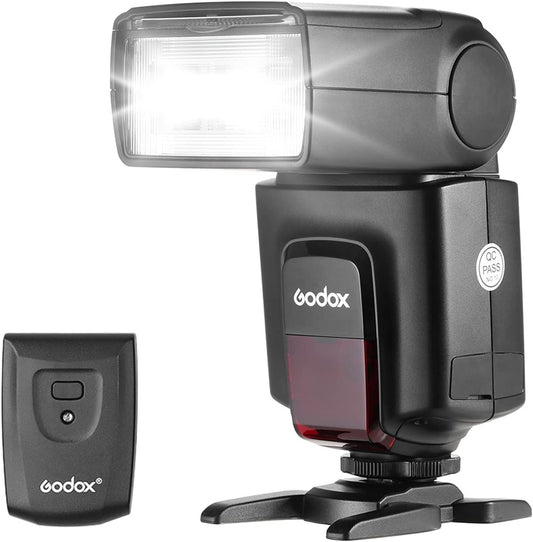 Godox TT520 II On-Camera Flash Electronic Speedlite + AT-16 2.4G Wireless Trigger Transmitter Guide Number 33 S1 S2 Modes Compatible with Canon Sony Nikon Fijifilm Olympus Cameras with Mi Hot Shoe