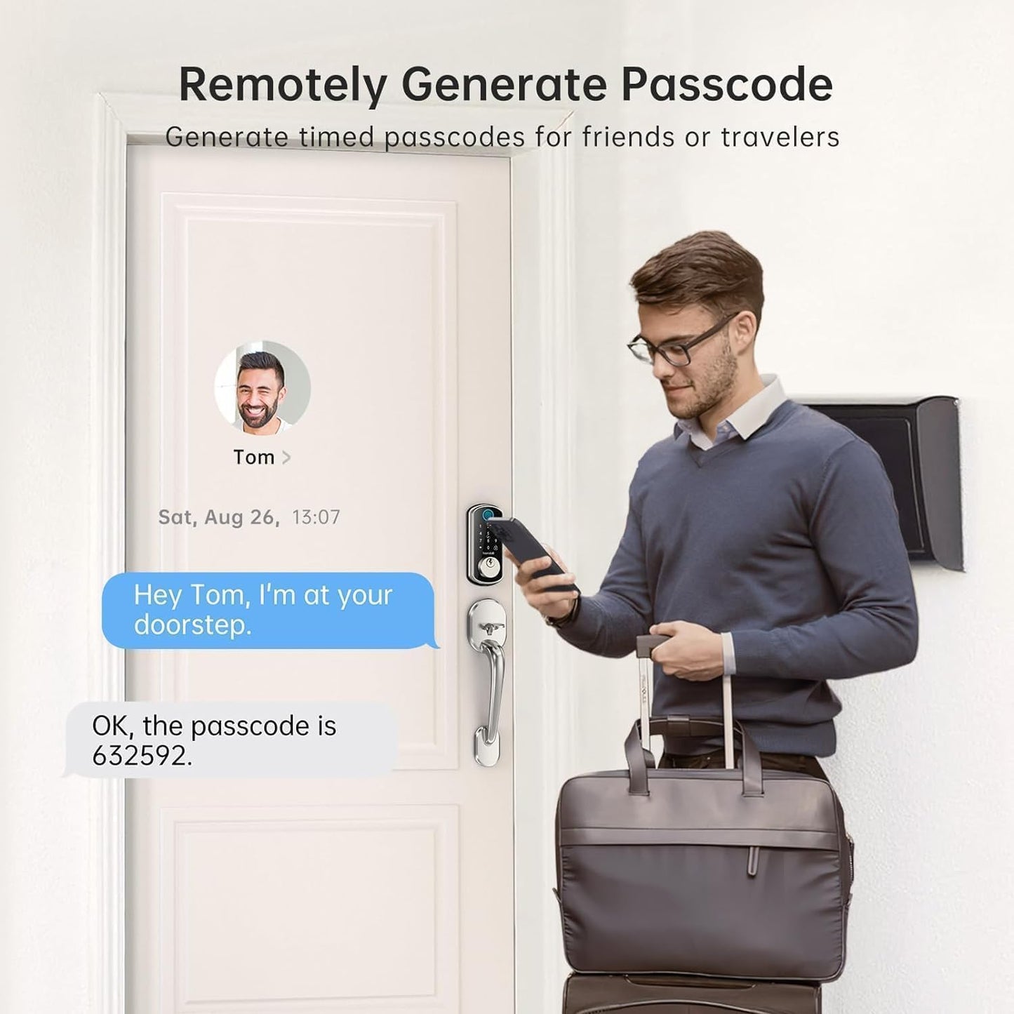 Hornbill Smart WiFi Front Door Lock: Keyless Entry Fingerprint Deadbolt - Alexa Bluetooth Electronic Keypad Door Locks for House Apartment Auto Lock Smart Life APP Remote Control - Black