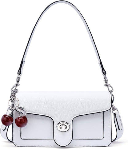 Lexiyat Purses for Women Trendy Crossbody Bags Leather Designer Handbags Travel Shoulder Cherry Bags Charm with 2 Straps