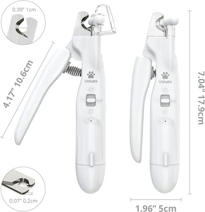VOLUEX Dog Nail Grinder, Upgraded 2-in-1 Dog Nail Clippers Electric Pet Nail Trimmer with LED Light, Professional Safe Paws Grooming & Smoothing for Large, Medium, Small Dogs & Cats