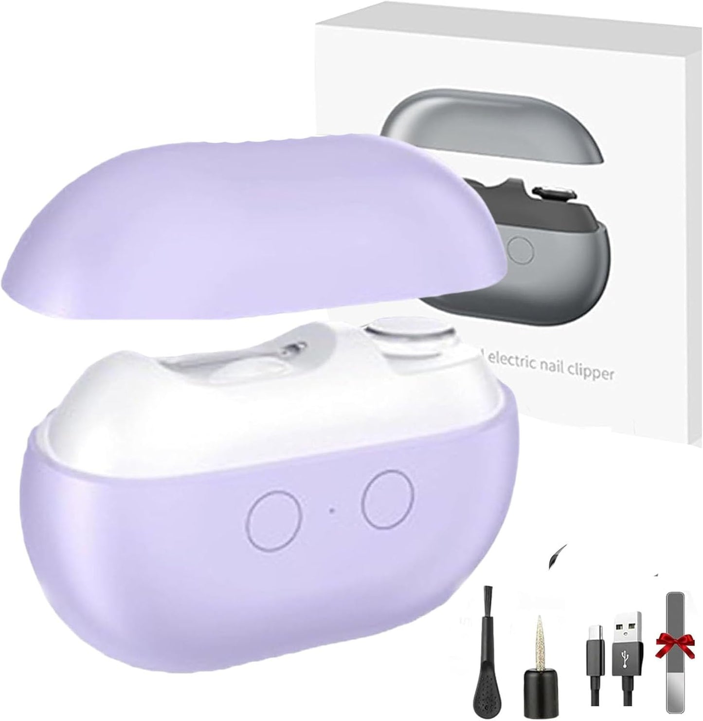 Fanyil/Vueeze/Yosody EasyClip Smart Nail Clipper, New 3-in-1 Multi-Function Easy Clip Electric Nail Clipper, With LED Light & Nails Scraps Storage & Polishing for Adults, Seniors (Black)