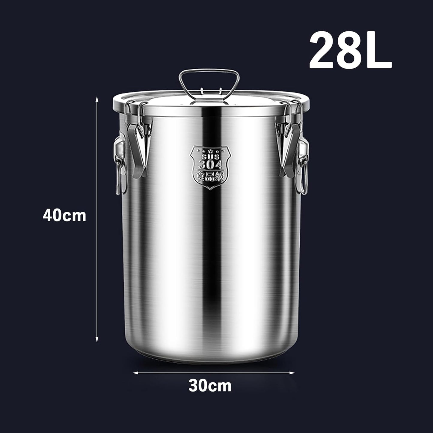 TRAGLO Rice Cereal Grain Canisters Stainless Steel Airtight Canisters Food Storage Bucket w/Handles+Lid for Kitchen Bean Flour Oil Sugar Milk 6L