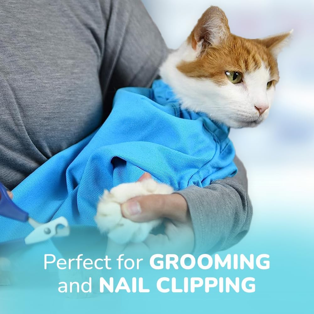 Cat-in-the-Bag Cozy Comfort Carrier - Small Caramel Pet Carrier for Cat and Cat Restraint for Medication Administration, Nail Clipping, Travel, Vet Visits, and Dental Care