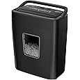 Bonsaii Paper Shredder for Home Use,6-Sheet Crosscut Paper and Credit Card Shredder for Home Office with Handle for Document,Mail,Staple,Clip-3.4 Gal Wastebasket(C237-B)