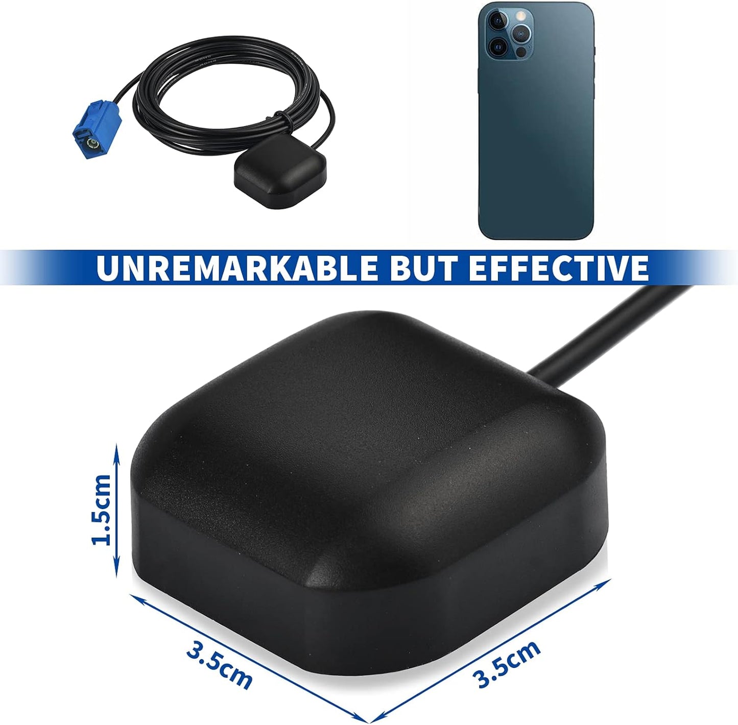 Bingfu Vehicle GPS Navigation Antenna Active GPS Antenna with Fakra C Right Angle Connector Compatible with Car Truck GPS Navigation Receiver System Factory DVD Stereo Head Unit