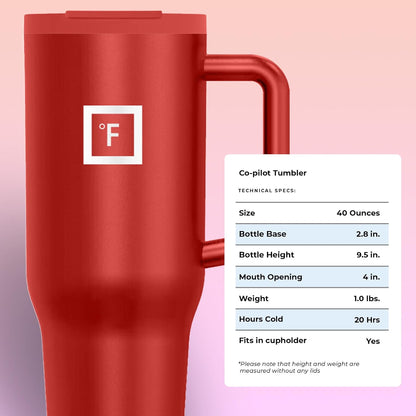 Insulated Tumbler with Straw Lid & Handle - 32oz (2 Lids) - Vacuum Leakproof Double Walled Stainless Steel Travel Mug Cup for Coffee Tea Water Hold Cold Iced Drinks - Fits Car Cup Holder