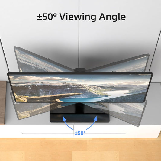 Suptek Universal Swivel Table Top TV Stand for 26-55 inch LED OLED Flat Curved Screens, Height Adjustable TV Mount Stand with Glass Base Hold up to 99lbs, Max VESA 400x400mm,TS202 - PuriLite
