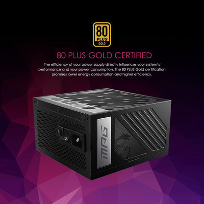 MSI MPG A1250GS PCIE5, 80 Plus Gold Full Modular 1250W Power Supply, 12V-2x6 Cable, ATX 3.1 & PCIE 5.1 Ready