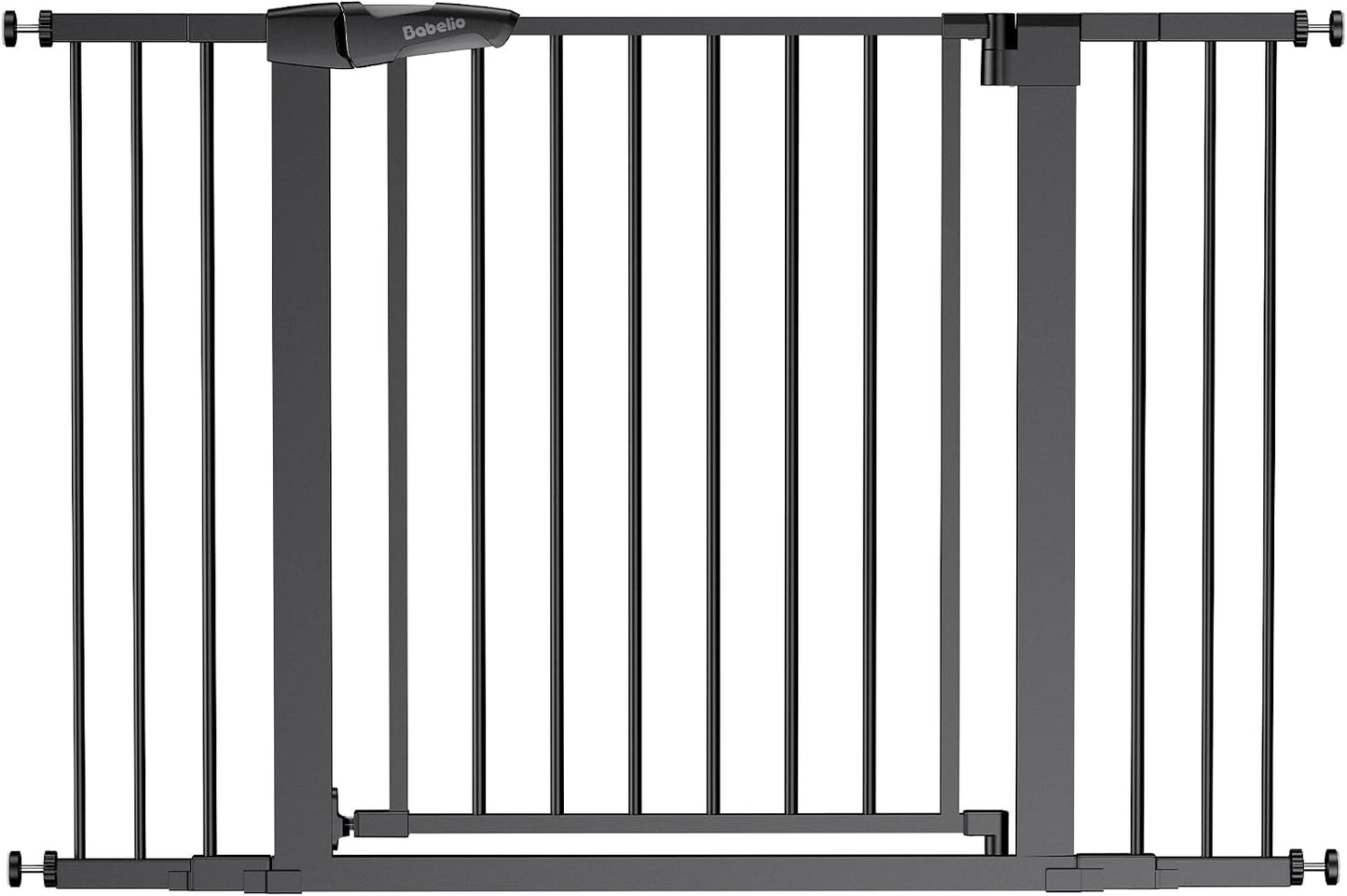Babelio Metal Baby Gate, 29-48'' Auto Close Easy Install Pet Gate, Extra Wide Walk Thru Child Safety Gate, Pressure Mounted Dog Gate for Doorways & Stairs, with Y Spindle Rods