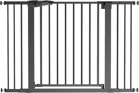 Babelio Metal Baby Gate, 29-48'' Auto Close Easy Install Pet Gate, Extra Wide Walk Thru Child Safety Gate, Pressure Mounted Dog Gate for Doorways & Stairs, with Y Spindle Rods