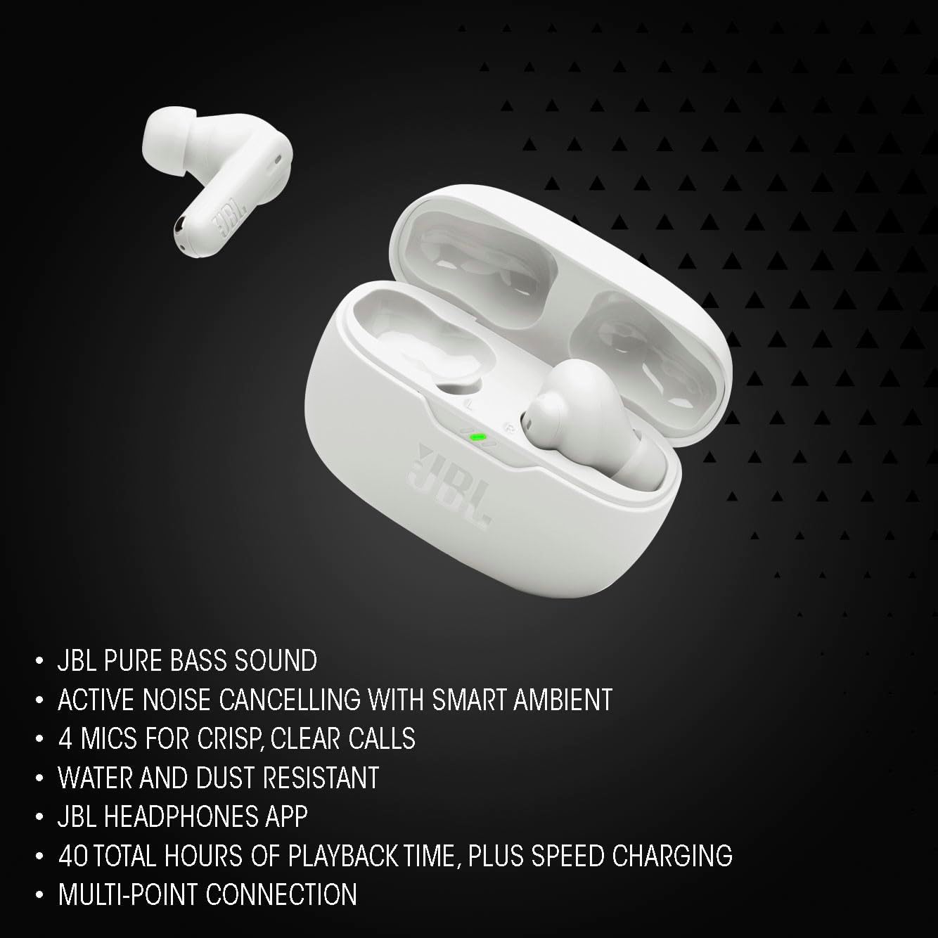 JBL Vibe Beam 2 - True Wireless Noise Cancelling Earbuds - White