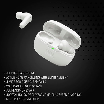 JBL Vibe Beam 2 - True Wireless Noise Cancelling Earbuds - White