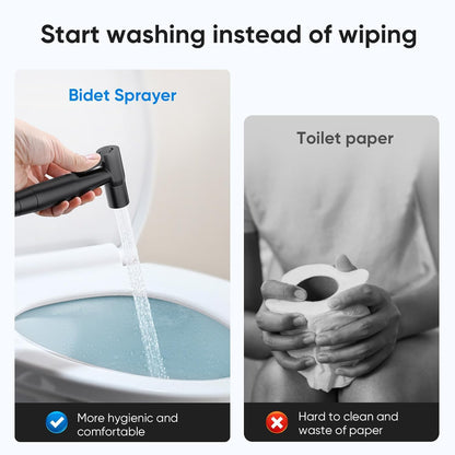 Arofa Handheld Bidet Sprayer for Toilet-Adjustable Water Pressure Control with Bidet Hose for Feminine Wash, Stainless Steel Brushed Nickel Cloth Diaper Bidet Toilet Sprayer for Baby Wash