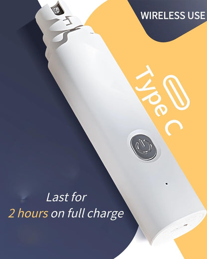 Electric Pet Nail Grinder with 2-Speed for Dogs and Cats Silent Groom Pro Dog Nail Grinder for Puppy Kitty with LED Light USB Charging Dog Claw Care Paw Cleaner (White)