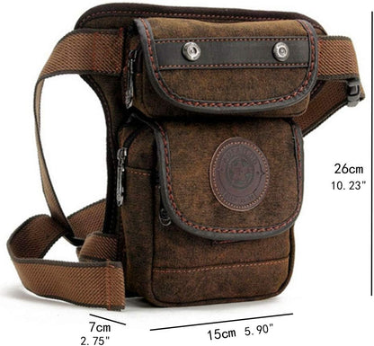 Motorcycle Drop Leg Bag Nylon Waist Pack for Men Women Travel Hiking Tactical Cycling Bike Ride Riding Crossbody Shoulder Fanny Pouch