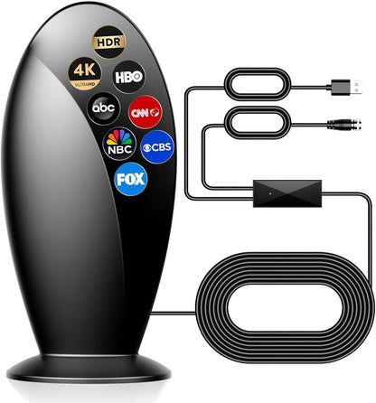 2025 Newest 1200+Miles Long Range Digital HDTV Antenna Indoor for Smart TV Local Channels, Support 1080p 2K 4K All TVs with 18Ft HD Cable-2