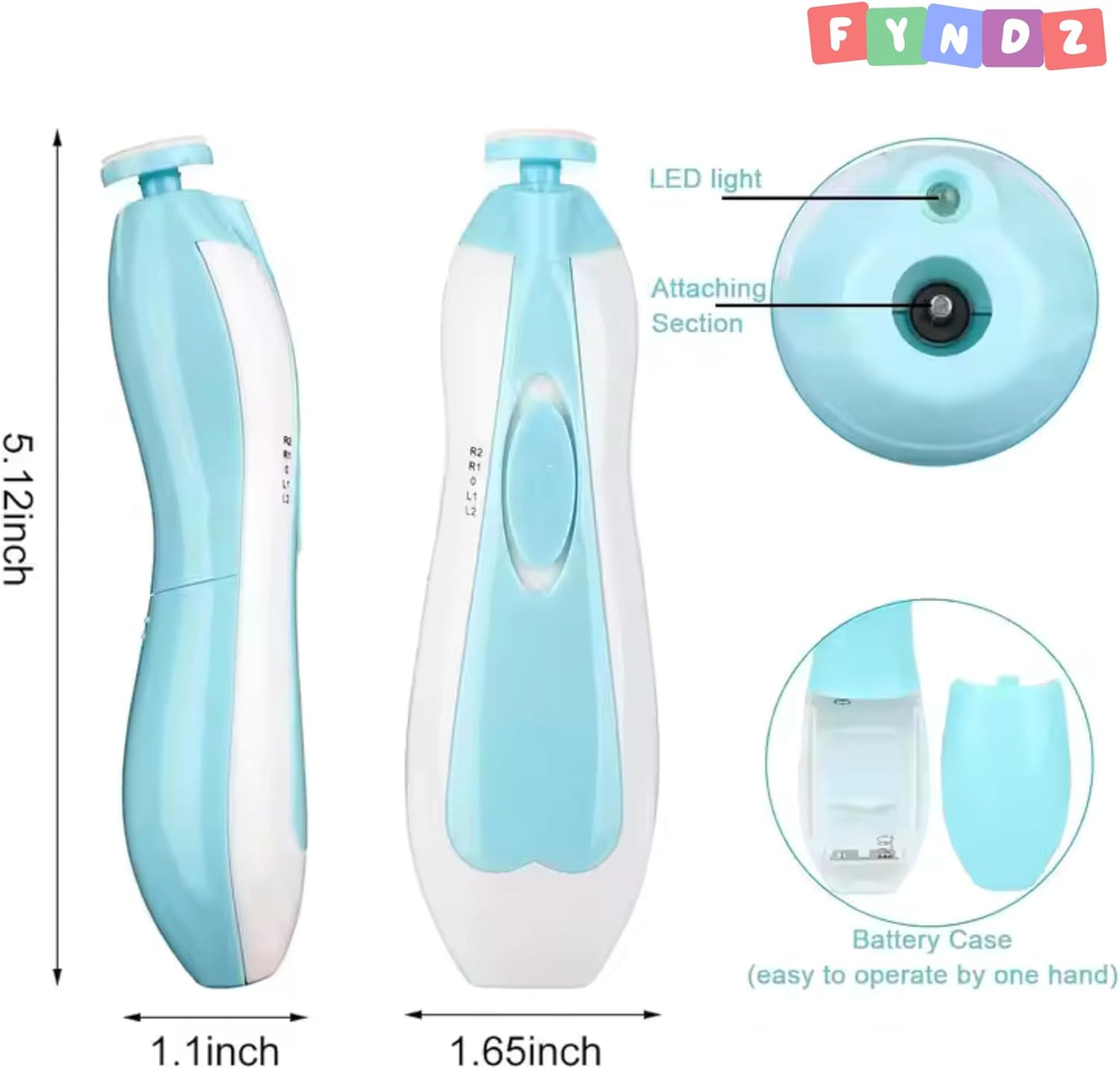 Baby Electric Nail Trimmer, No Sharp Claws Hurt, 6 in 1 Safety Cutter Trimmer Clipper for Toes and Fingers-PINK