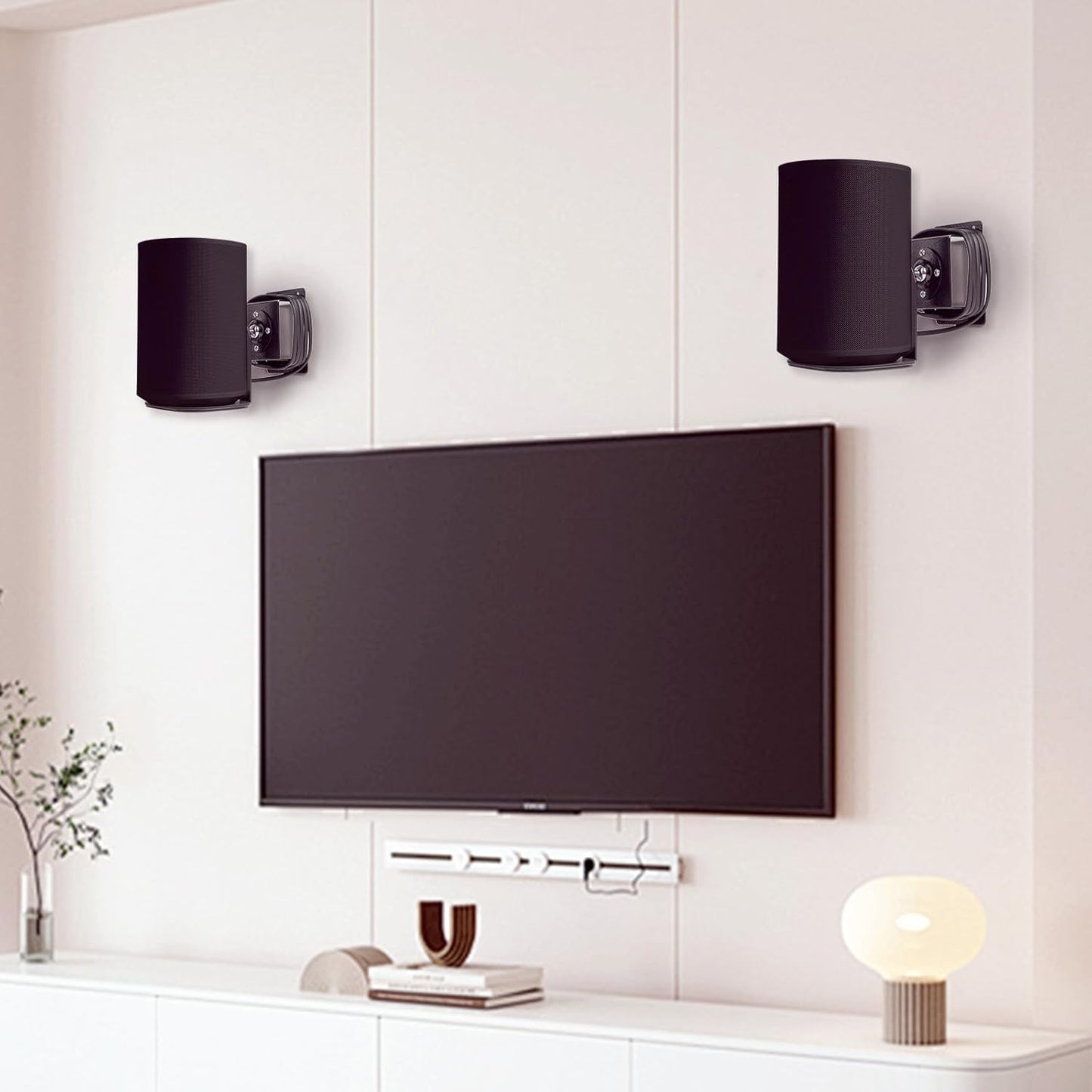 Fbyuitap 2 Pack Metal Wall Mount Compatible with Sonos Era 100, Adjustable Swivel Wall Mount Bracket Speaker Stand, (Black)