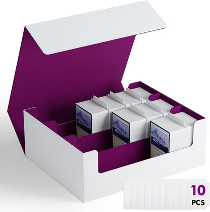 ZLCA Card Storage Box for MTG PTCG, Commander Deck Box Holds 3000+ Cards, Card Storage Case with 4 Stoppers, Card Organizer for TCG Sport Cards (Black)