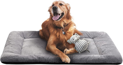 VERZEY Medium/Large Dog Bed Mat Crate Pad, 36" Metal Crates Fit, Ultra-Soft, Machine Washable & Anti-Slip Kennel Mat, Cozy Sleeping Mat for Medium/Large Dogs, Gray, 36L x 23W x 1H Inches
