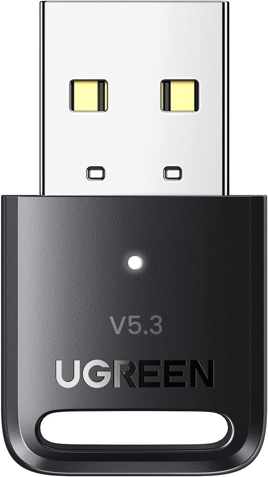 UGREEN Bluetooth 5.3+EDR Adapter for PC, USB Dongle with 5 Devices Pair Simultaneously, Bluetooth Receiver Transmitter for Wireless Keyboard, Mouse, Speaker, Headset, Support Windows 11 10 8.1