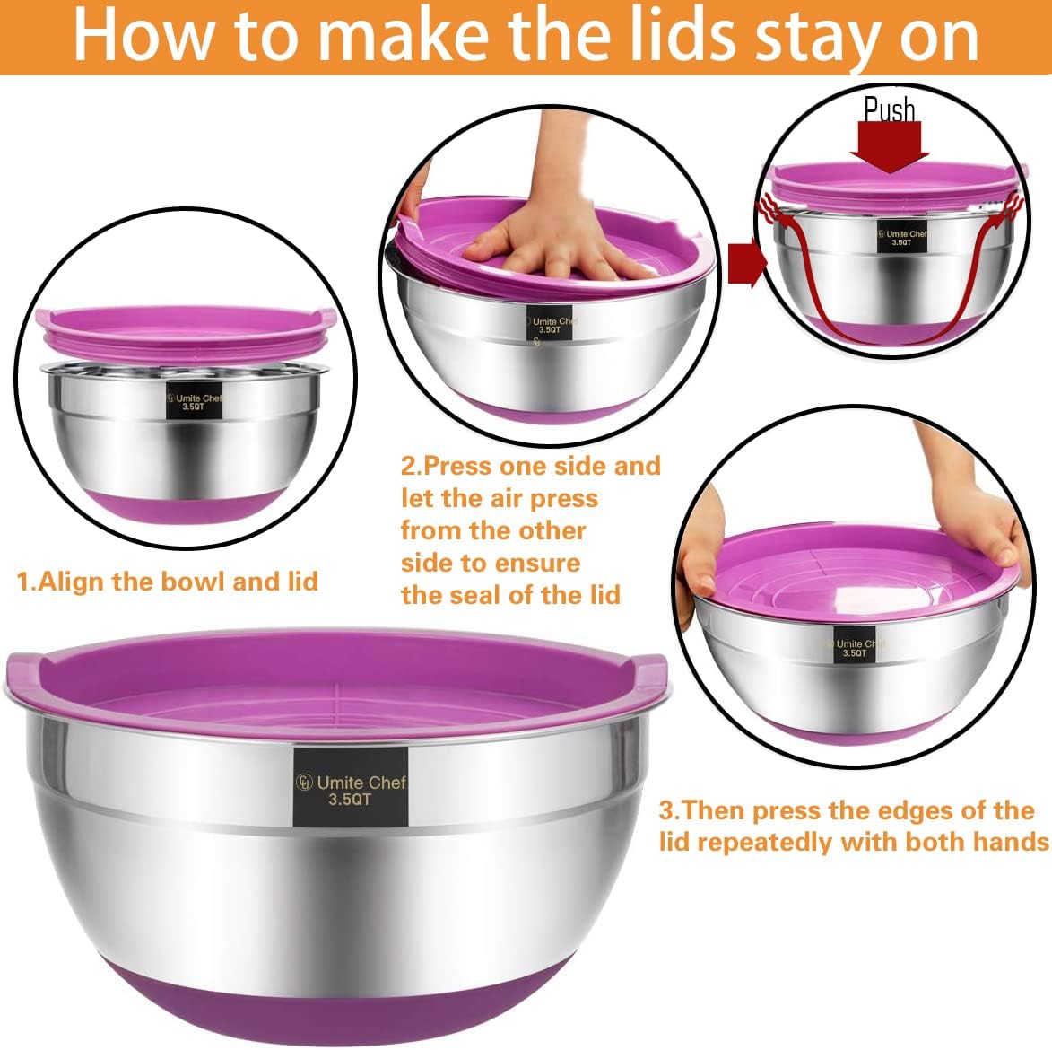 Purilite Select Stainless Steel Mixing Bowl Set