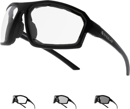 EYEGLAD REV Z87+ Motorcycle Safety Glasses High Impact Photochromic UV400 Eclipse Shift Sports Wrap Safety Sunglasses for Men Women