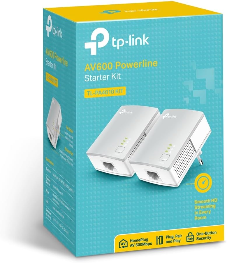 TP-Link AV1000 Powerline Ethernet Adapter(TL-PA7017P KIT) - Gigabit Port, Plug and Play, Extra Power Socket for Additional Devices, Ideal for Smart TV