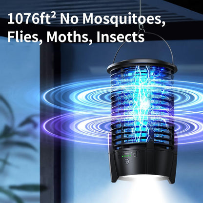 Bug Mosquito Zapper Outdoor with Light, High Powered Mosquito Zappers Killer, Waterproof Insect Fly Zapper Mosquito Trap Outdoor, Mosquito Lamp Bulb, Insect Killer for Home Garden Backyard, Camping