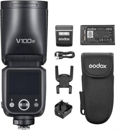 GODOX V1Pro-C 2.4G Wireless Camera Flash Speedlite with Detachable Sub Flash 1/8000s HSS 1.3s Recycle Time M/TTL Flash Mode 10 Levels Brightness Type-c Powered Compatible with Canon EOS Cameras