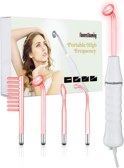 Lilishy Handheld Facial Skin Machine Set with Wand and Tubes for high frequency using in travel,White,JL12161